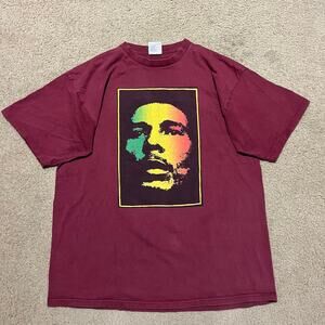 Vintage Bob Marley Rasta Jamaican Red Graphic Tee XL